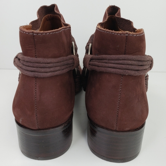 Bernardo Brown Nubuck Harness Pull On Cowgirl Western Short Booties Sz 8.5M - Picture 4 of 12